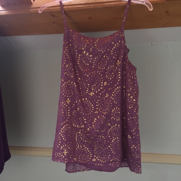 Purple and gold Anne Taylor LOFT Cami - Picture 4 of 5